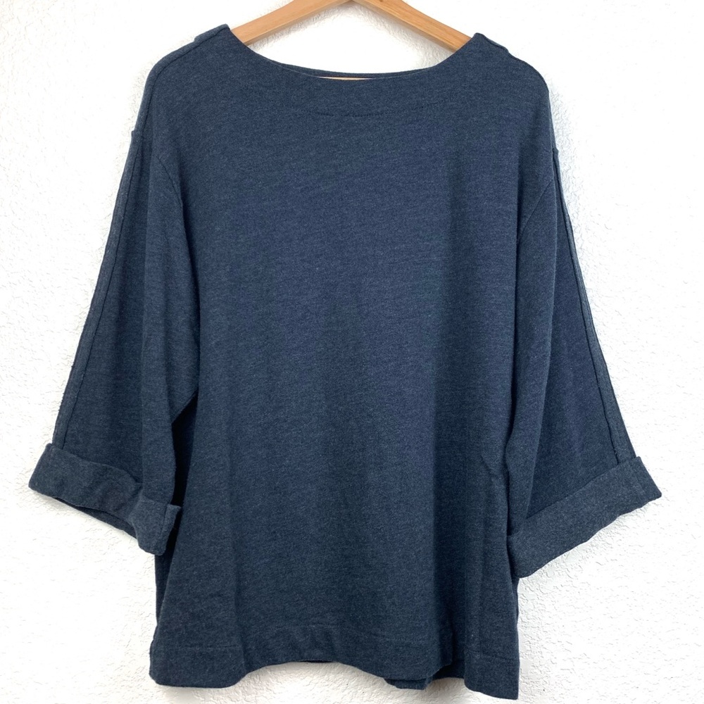 J Jill Oversized Midnight Gray Comfy Top